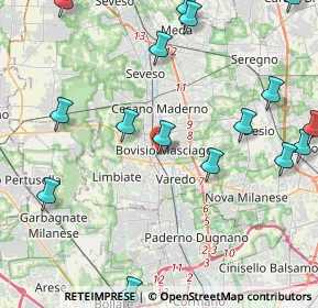 Mappa Via Vincenzo Bellini, 20813 Bovisio-Masciago MB, Italia (6.211)