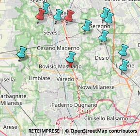 Mappa Via Tagliamento, 20813 Bovisio-Masciago MB, Italia (5.00692)