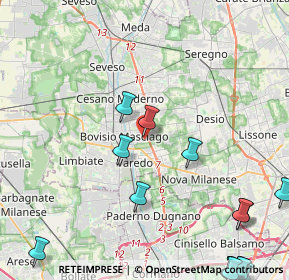 Mappa Via Tagliamento, 20813 Bovisio-Masciago MB, Italia (7.0945)