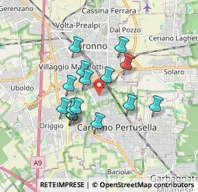 Mappa Via G. Ferraris, 21042 Caronno Pertusella VA, Italia (1.39067)