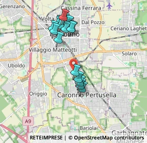 Mappa Via G. Ferraris, 21042 Caronno Pertusella VA, Italia (1.775)