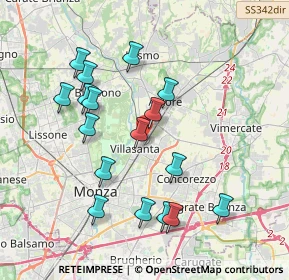 Mappa 20852 Villasanta MB, Italia (3.73882)