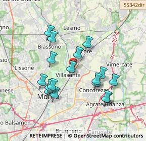 Mappa 20852 Villasanta MB, Italia (3.39294)
