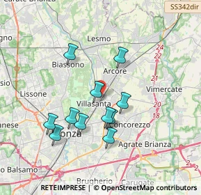 Mappa 20852 Villasanta MB, Italia (3.18364)