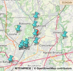 Mappa 20852 Villasanta MB, Italia (3.80667)