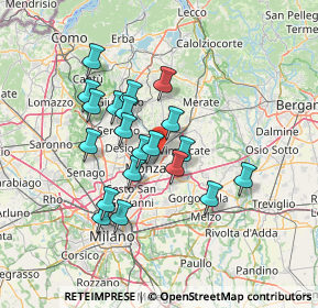 Mappa 20852 Villasanta MB, Italia (11.6785)