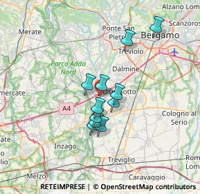 Mappa Via Grignano, 24046 Brembate BG, Italia (5.00727)