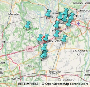 Mappa Via Grignano, 24046 Brembate BG, Italia (6.73588)