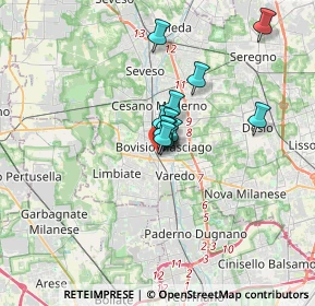 Mappa Via Colombo, 20813 Bovisio-Masciago MB, Italia (1.98833)