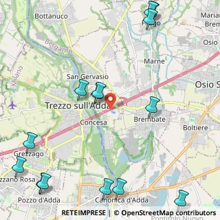 Mappa A4 Torino - Trieste, 24042 Trezzo sull'Adda MI, Italia (3.09643)