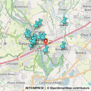 Mappa A4 Torino - Trieste, 24042 Trezzo sull'Adda MI, Italia (1.42333)