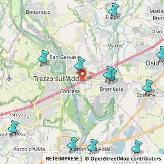 Mappa A4 Torino - Trieste, 24042 Trezzo sull'Adda MI, Italia (3.05455)