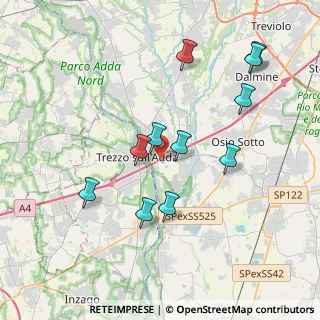 Mappa A4 Torino - Trieste, 24042 Trezzo sull'Adda MI, Italia (3.77091)