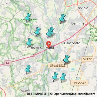 Mappa A4 Torino - Trieste, 24042 Trezzo sull'Adda MI, Italia (4.39333)