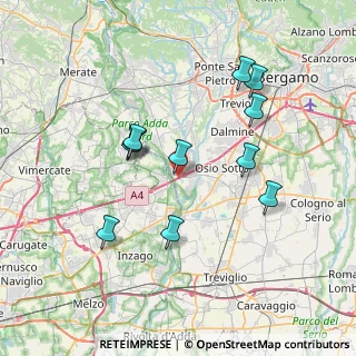 Mappa A4 Torino - Trieste, 24042 Trezzo sull'Adda MI, Italia (6.97273)