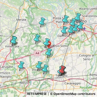 Mappa A4 Torino - Trieste, 24042 Trezzo sull'Adda MI, Italia (9.3945)