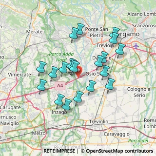 Mappa A4 Torino - Trieste, 24042 Trezzo sull'Adda MI, Italia (6.4875)
