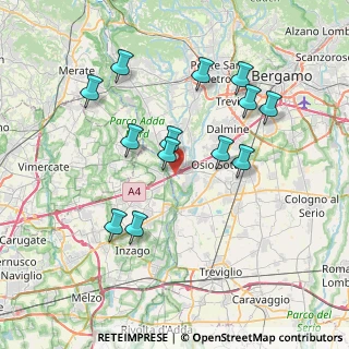 Mappa A4 Torino - Trieste, 24042 Trezzo sull'Adda MI, Italia (7.20308)