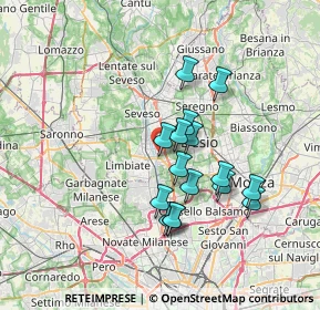 Mappa Via del Foppone, 20813 Bovisio-Masciago MB, Italia (5.8525)