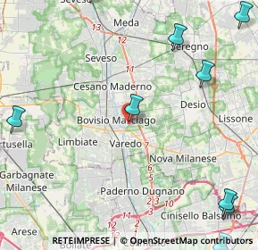 Mappa Via del Foppone, 20813 Bovisio-Masciago MB, Italia (7.10583)