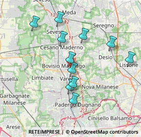 Mappa Via del Foppone, 20813 Bovisio-Masciago MB, Italia (3.45727)