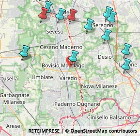 Mappa Via del Foppone, 20813 Bovisio-Masciago MB, Italia (5.09692)