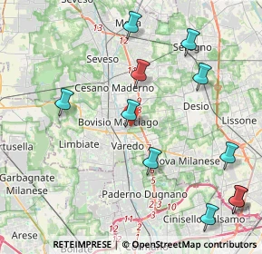 Mappa Via del Foppone, 20813 Bovisio-Masciago MB, Italia (4.92818)