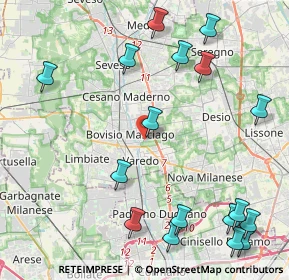 Mappa Via del Foppone, 20813 Bovisio-Masciago MB, Italia (5.43765)