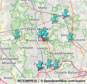 Mappa Via del Foppone, 20813 Bovisio-Masciago MB, Italia (3.74273)