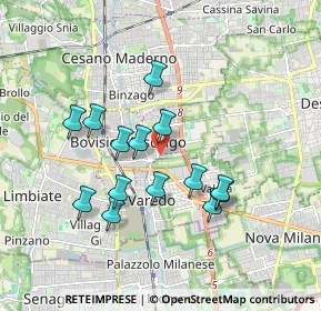 Mappa Via del Foppone, 20813 Bovisio-Masciago MB, Italia (1.59643)