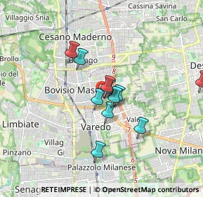 Mappa Via del Foppone, 20813 Bovisio-Masciago MB, Italia (1.30727)