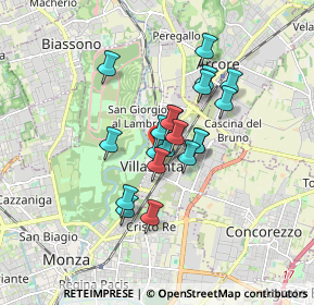 Mappa Via Giuseppe Mazzini, 20852 Villasanta MB, Italia (1.2065)