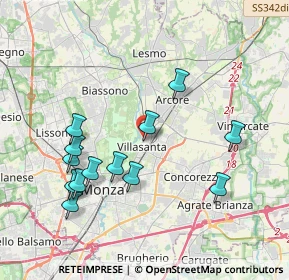 Mappa Via Giuseppe Mazzini, 20852 Villasanta MB, Italia (3.94)