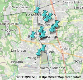 Mappa Via Ercole Radice, 20813 Bovisio-Masciago MB, Italia (1.24786)