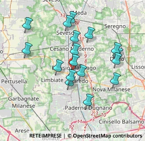 Mappa Via Ercole Radice, 20813 Bovisio-Masciago MB, Italia (3.36824)