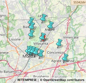 Mappa 20851 Villasanta MB, Italia (3.15357)