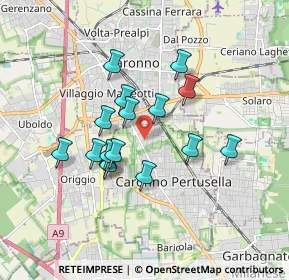 Mappa Via Ferraris Galileo, 21042 Caronno Pertusella VA, Italia (1.43563)