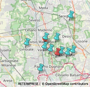 Mappa Vicolo del Foppone, 20813 Bovisio-Masciago MB, Italia (3.25182)