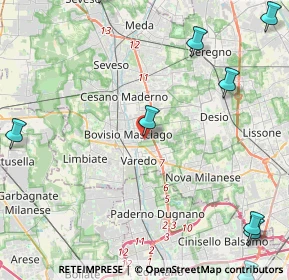 Mappa Vicolo del Foppone, 20813 Bovisio-Masciago MB, Italia (7.0975)