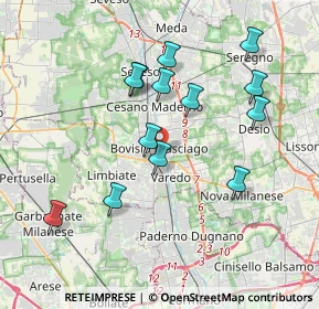 Mappa Via G. Mazzini, 20813 Bovisio-Masciago MB, Italia (3.60846)