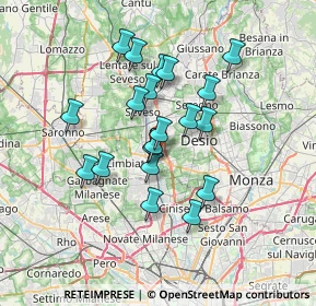 Mappa Via Tevere, 20813 Cesano Maderno MB, Italia (5.7695)