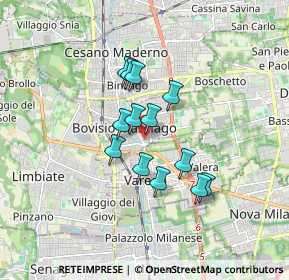 Mappa Via Arno, 20813 Bovisio-Masciago MB, Italia (1.25615)