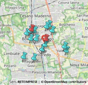 Mappa Via Arno, 20813 Bovisio-Masciago MB, Italia (1.31176)