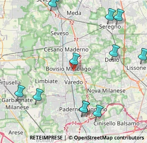 Mappa Via Arno, 20813 Bovisio-Masciago MB, Italia (5.87429)