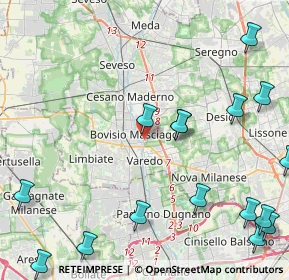 Mappa Via Arno, 20813 Bovisio-Masciago MB, Italia (6.5555)