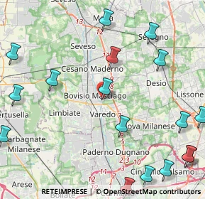 Mappa Via Tevere, 20813 Cesano Maderno MB, Italia (6.3295)