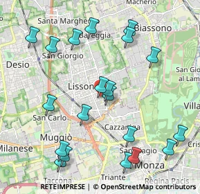 Mappa Via Monte Grappa, 20035 Lissone MB, Italia (2.301)