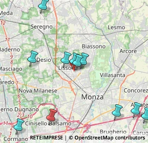 Mappa Via Monte Grappa, 20035 Lissone MB, Italia (5.10833)