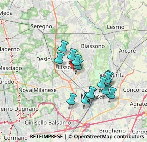 Mappa Via Monte Grappa, 20035 Lissone MB, Italia (2.945)