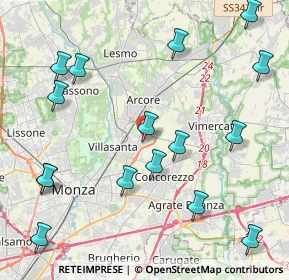 Mappa Via dei Boschi, 20852 Villasanta MB, Italia (5.08125)